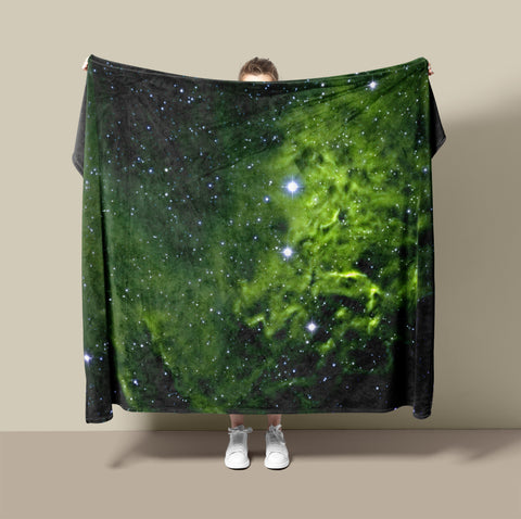 Space Blanket - Flaming Star Nebula Green - The Tiny Art Co