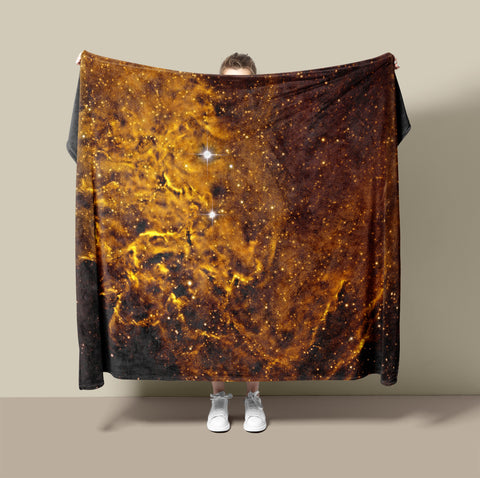Space Blanket - Flaming Star Nebula Gold - The Tiny Art Co