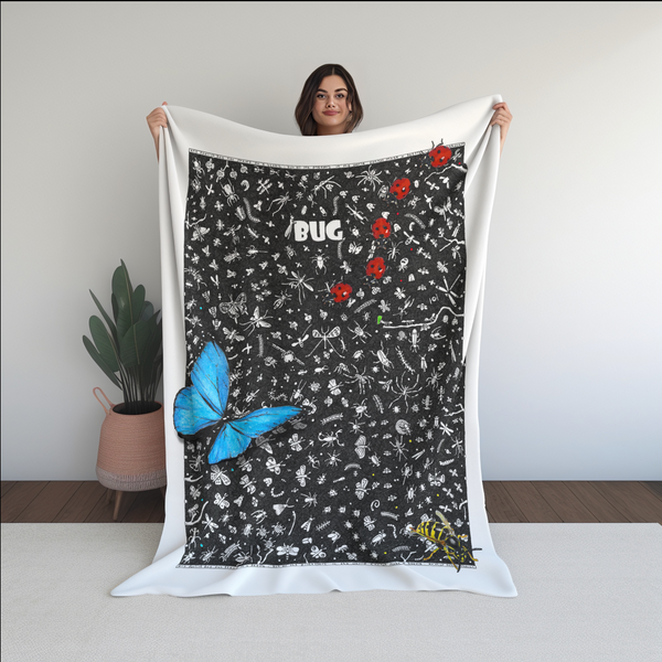 Bugs Fleece Blanket - The Tiny Art Co