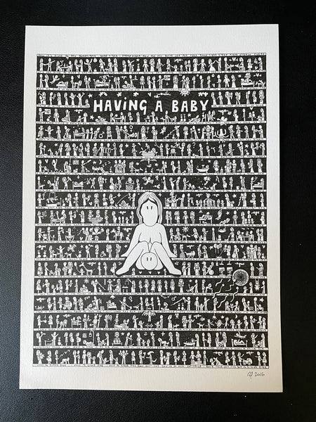 Having a Baby Original Art - The Tiny Art Co