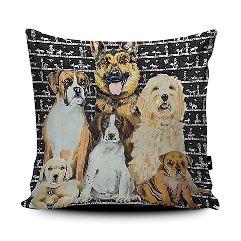 Dogs Cushion - The Tiny Art Co