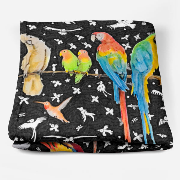 Birds Fleece Blanket - The Tiny Art Co