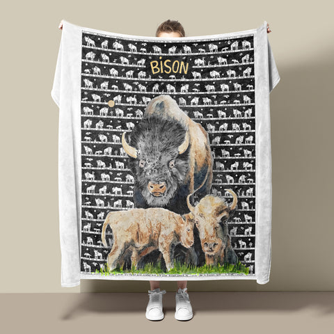 Bison Fleece Blanket - The Tiny Art Co