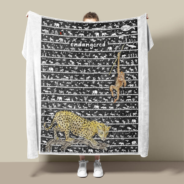 Endangered Species Fleece Blanket - The Tiny Art Co