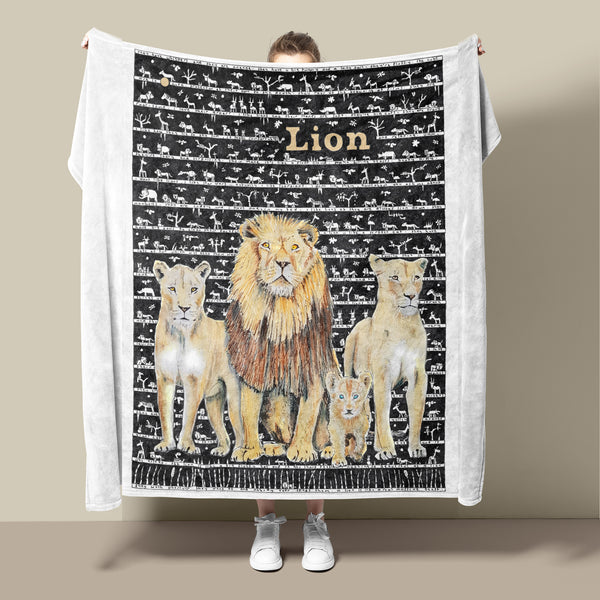 Lion Fleece Blanket - The Tiny Art Co