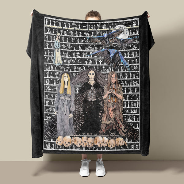 Witch Fleece Blanket - Black