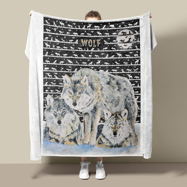 Wolf Fleece Blanket
