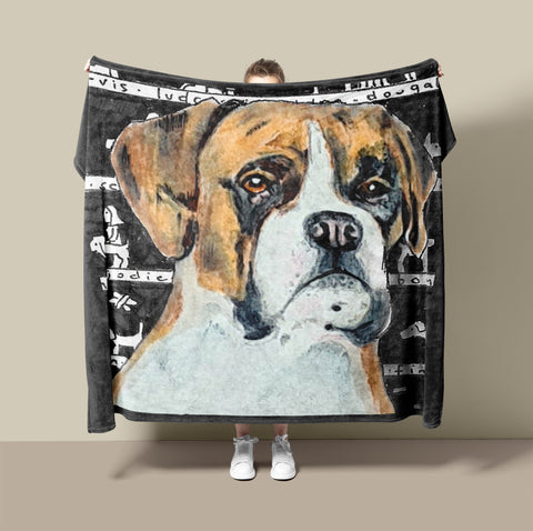 Dog Blanket - Boxer Dog Fleece Blanket