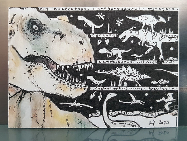 Dinosaur 3 T-Rex ACEO Print - The Tiny Art Co