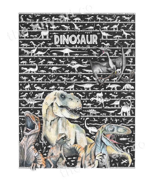 Dinosaur Art Print - The Tiny Art Co