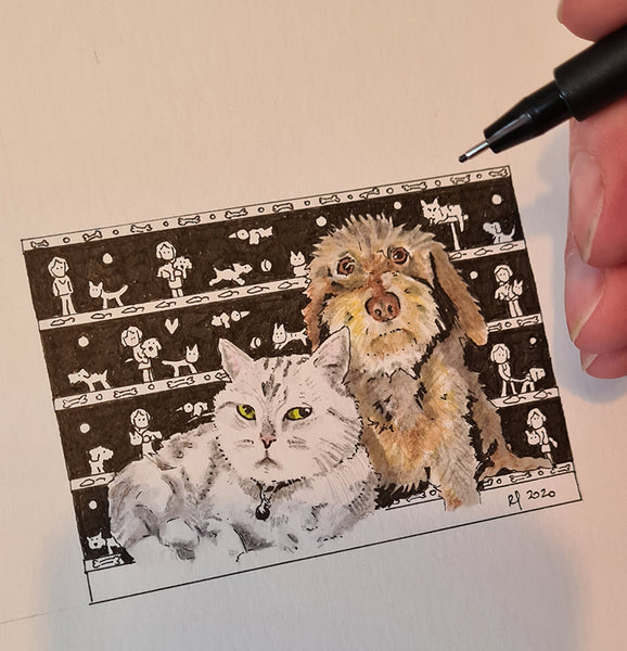 Dog and Cat ACEO Print - The Tiny Art Co