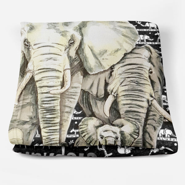 Elephant Fleece Blanket - The Tiny Art Co