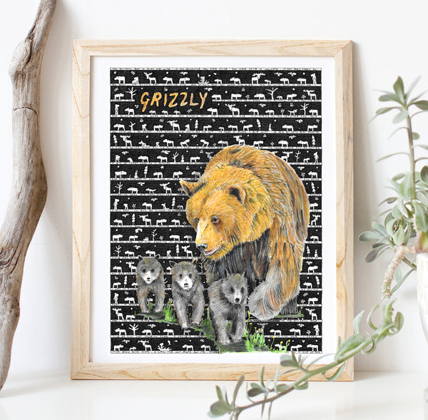 Grizzly Fine Art Print - The Tiny Art Co