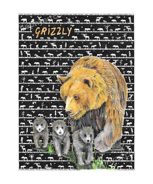 Grizzly Fine Art Print - The Tiny Art Co