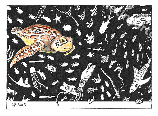 Turtle ACEO Print - The Tiny Art Co