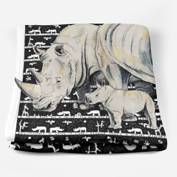 Rhino Fleece Blanket - The Tiny Art Co