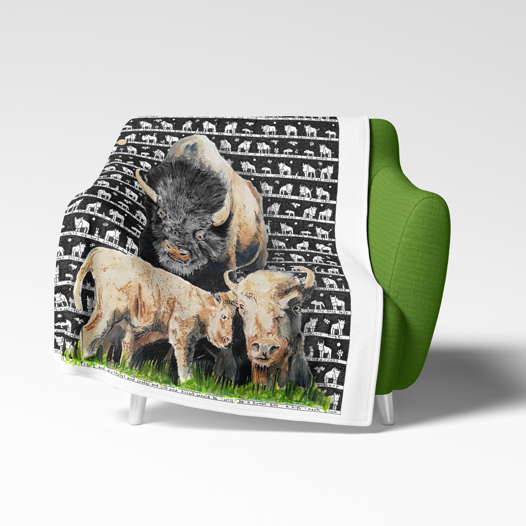 Bison Fleece Blanket