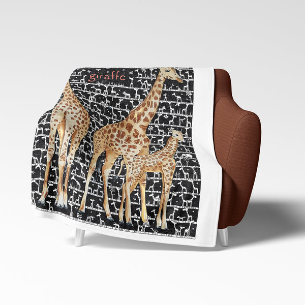 Giraffe Fleece Blanket - The Tiny Art Co