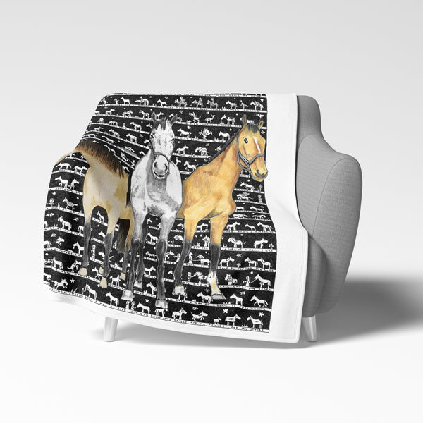 Horse Fleece Blanket - The Tiny Art Co