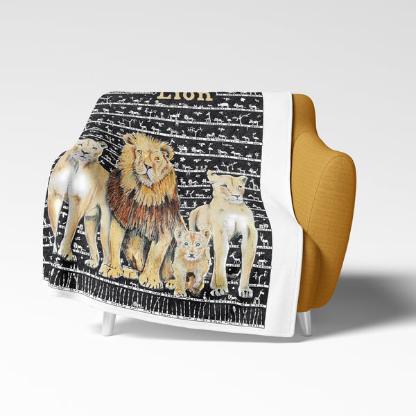 Lion Fleece Blanket - The Tiny Art Co