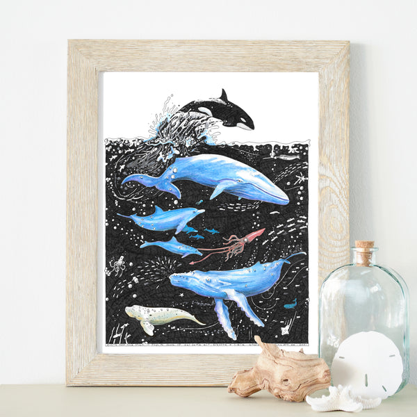 Whale Fine Art Print - The Tiny Art Co